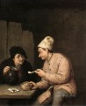 酒場のパイプと飲酒 オランダの風俗画家アドリアエン・ファン・オスターデ